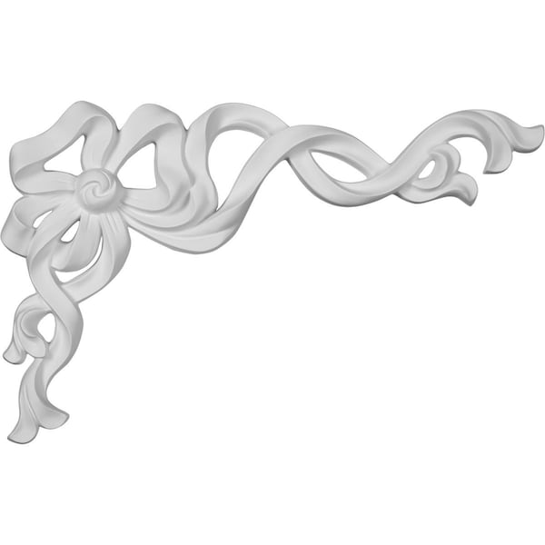 Ekena Millwork 8 1/4"W x 13"H x 7/8"P Versailles Medium Ribbon with Bow Onlay, Right ONL08X13X01VE-R - main